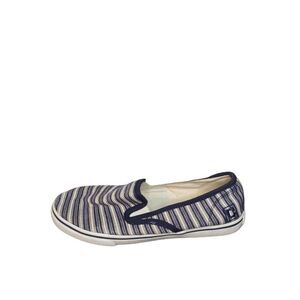 Chaps Shoes Women Sz 7.5 B Slip On Striped Canvas Casual Boho Low‎ Top